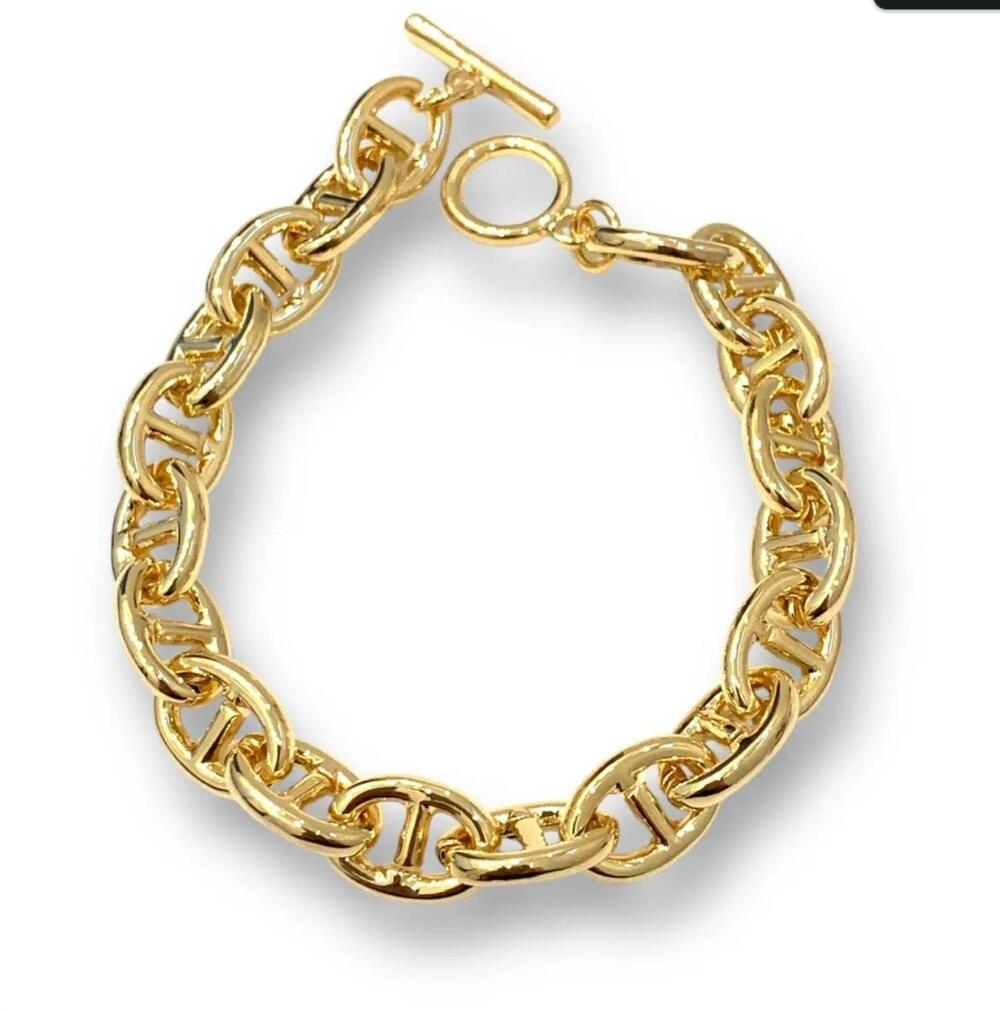 NEW THEIA women's chunky link bracelet in gold